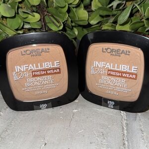L'Oreal Infallible 24H Fresh Wear Bronzer Matte Waterproof #250 Light Lot‎ Of 2